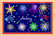 July Fourth colorful Fireworks Placemat personalized